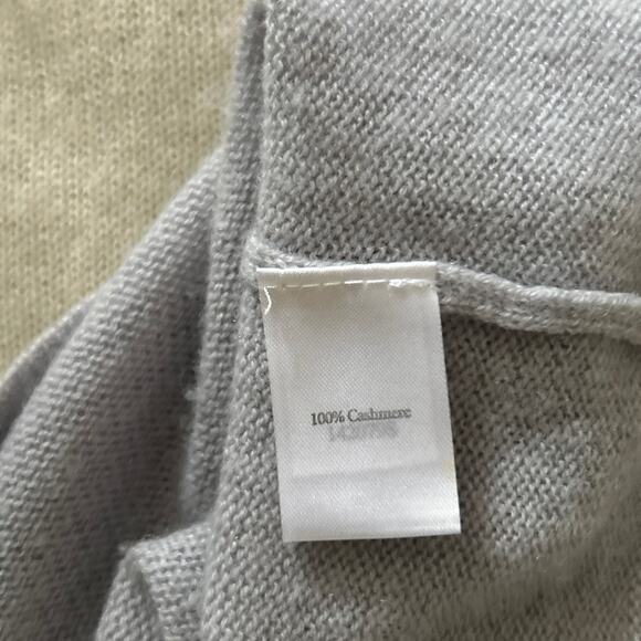 PURE COLLECTION 100% Cashmere Scoop Neck Butter Yellow Gray Colorblock Sweater - Picture 4 of 6